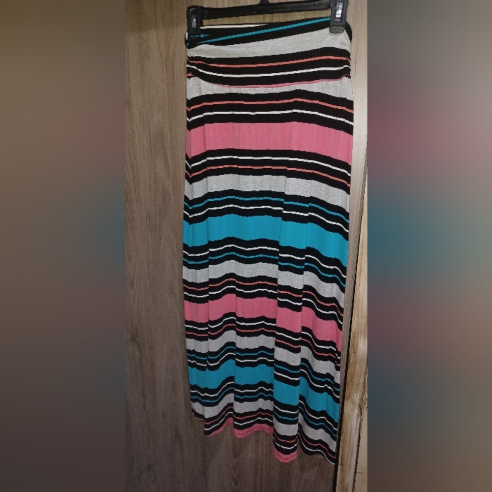 Xhilaration Colorful Striped Maxi Skirt